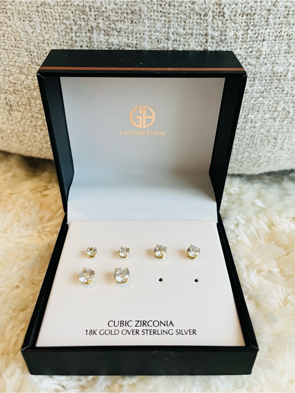 Giani Bernini 3-Pc. Set Cubic Zirconia Graduated Solitaire Stud